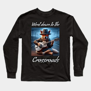 Blues dog: Went down to the crossroads Long Sleeve T-Shirt